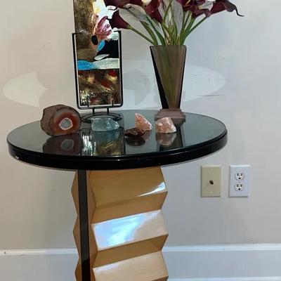 Artsy Style Side Table With Decor 