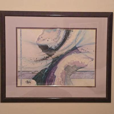 Large Framed Colorful Wall Print 43INW X 35INH