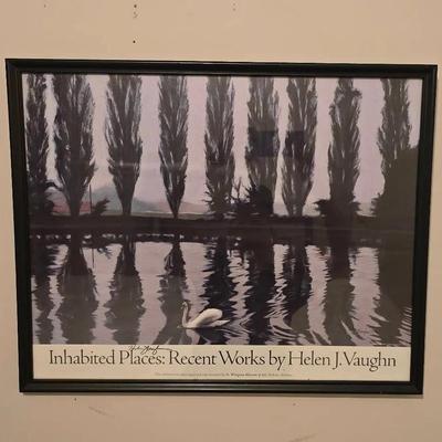 Artist HELEN J. VAUGHN 'A Swan In Italy' Framed 1997 Pastel On Board Signed Reproduction 
