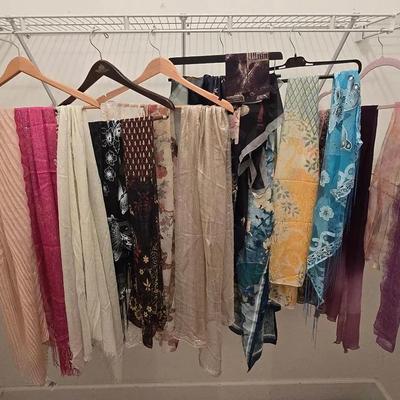 Vintage Ladies Beautiful Colorful Fancy Scarfs & Wraps In Varied Lengths & Fabrics(20)