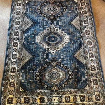 5’x7’ Area Rug – Blue, Gray & Tan Medallion Pattern