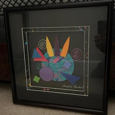 Artist ANGELA REICHERT Signed Framed Mixed-Media Abstact Three Dimensional Artwork