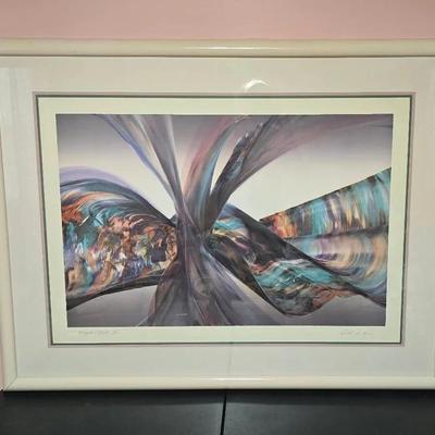 “Purple Tide I” Matted Art Signed By Michael John March 