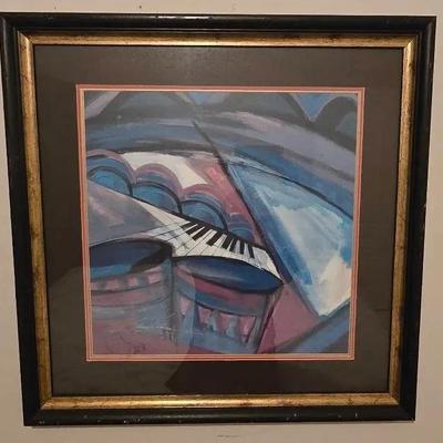 Wood Framed & Matted Signed Art