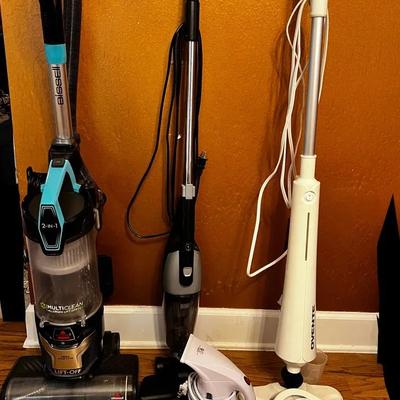 Bissell Vacuum, Black+Decker Small Vacuum, Ovente Floor Steamer, Clothes Steamer