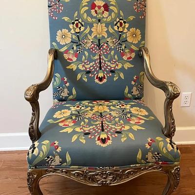 Bassett Blue Upholstered Chair With Arms # 1