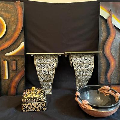 Decorative Shelving, Wall Art, Porcelain Jewelry Box, Pottery Bowl