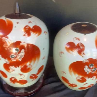 Foo Dog Chinese Ginger Pots