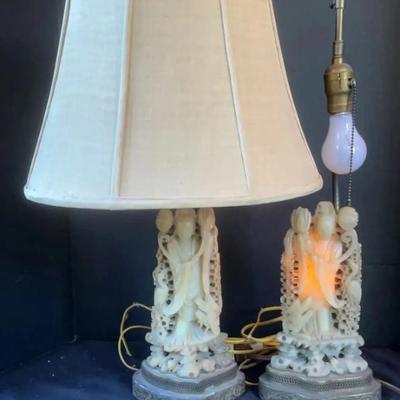 Antique Chinese Soapstone Lamps