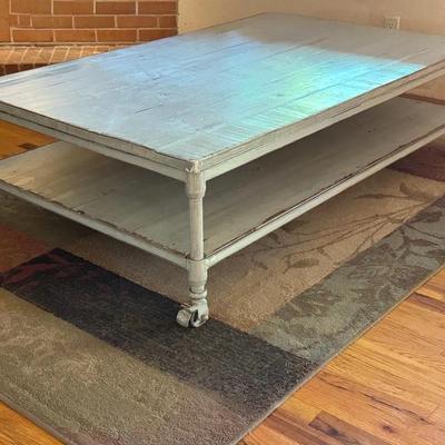Industrial Rolling Coffee Table 