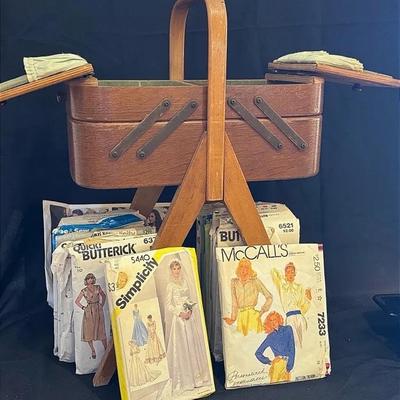 Mid Century Americo Brand Extending Sewing Box