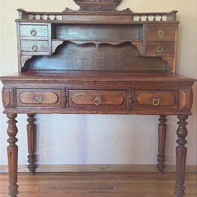 French Styled Carved Secretary’s Writing Desk 