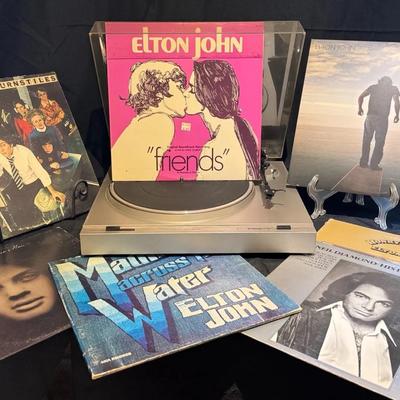 Elton John, Neil Diamond & Billy Joel Vinyl With Turntable 