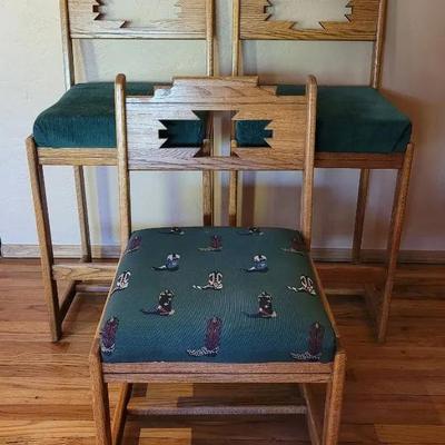 Two Southwestern Bar Stools & Chair 