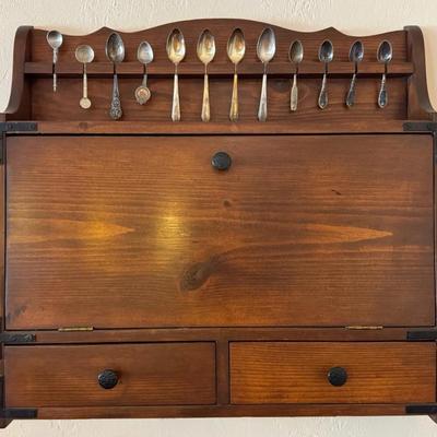 Wall Hanging Display Cabinet For Flatware & Spoons 