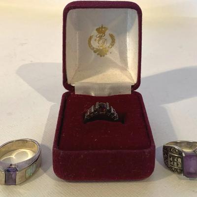 Amethyst And Sterling Rings