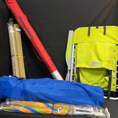 Dw218 beach chairs umbrellas and mats