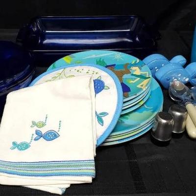Dw124 blue ocean theme dining and bakeware