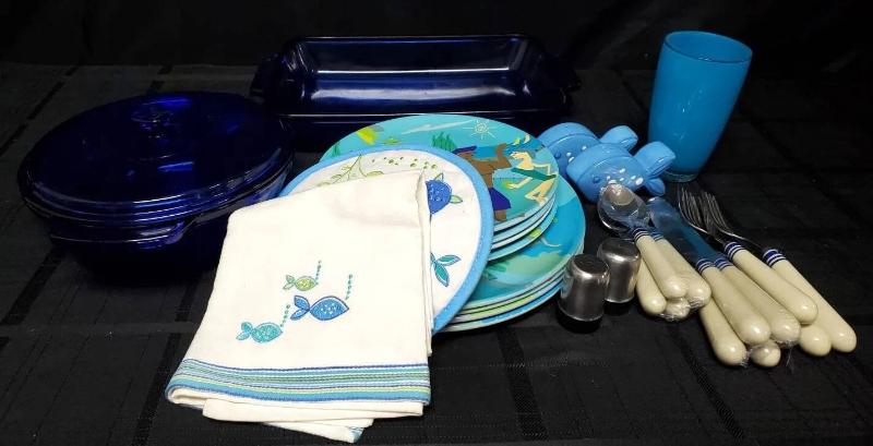 Dw124 blue ocean theme dining and bakeware