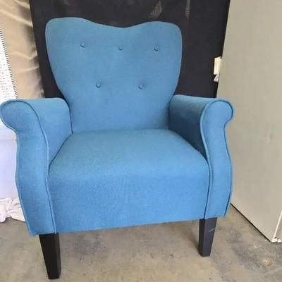 Dw231 mid century wing back arm chair with tufted back