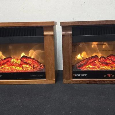 HEAT SURGE Fireless Flame Electric Fireplace Heaters Used In Original Boxes