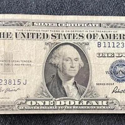 Miscut Blue Seal Series 1935F $1 Bill