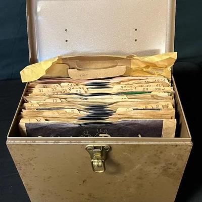 Metal Storage Box Full Of 45 Vinyl Records 