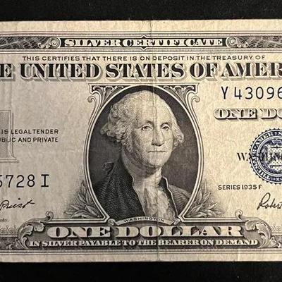 Series 1935F Blue Seal $1 Bill