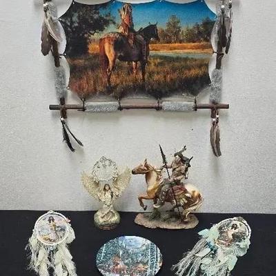 Bradford Exchange Southwest # Collectibles, Canvas Wall Art, Resin Indian On Horseback