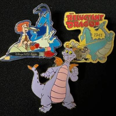 Disney The Reluctant Dragon And Figment Pins- Limited Edition 