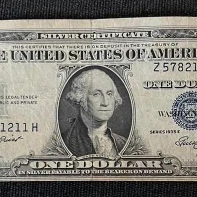Miscut Blue Seal Series 1935E $1 Bill