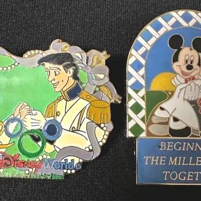 Disney 2000 Wedding Pin Set  Ariel & Eric + Mickey & Minnie  Limited Edition of 7,500