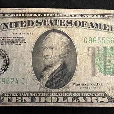 Series 1934C $10 Bill #2