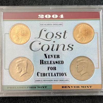2004 Lost Coins Never Released For Circulation Sacagawea Dollars & Kennedy Half Dollars