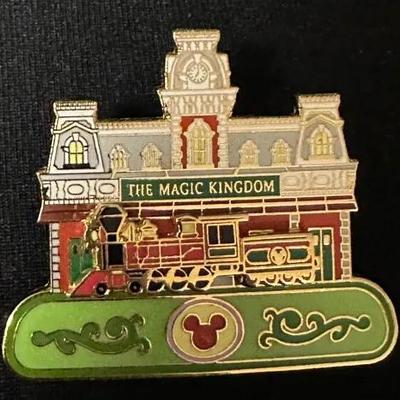 Disney Magic Kingdom Main Street Train Station Pin  Limited Edition of 5000 (Slider Feature)