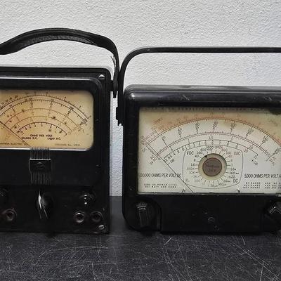 Vintage SIMPSON ELECTRIC COMPANY 260 & 269 Voltage Multimeters
