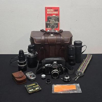 Vintage NIKKORMAT JAPAN Camera, Lenses Made In FRANCE & JAPAN, OSAWA Formula 5, SIGMA, WESTON Meter 