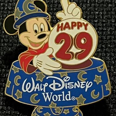 "Happy 29" Sorcerer Mickey Mouse pin Limited Edition Of 5,000 (2)