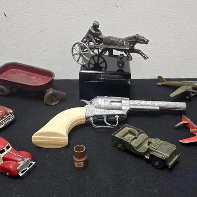 Vintage Collectible Metal Toys: MIDGETOY, TOOTSIETOY, PONY BOY Cap Gun, SOLIDO,  NIBCO, More