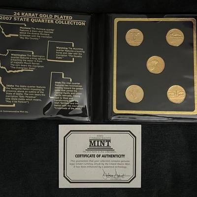 24k Gold Plated 2007 State Quarter Collection 