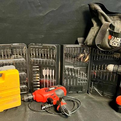 Black & Decker Tools with Drill Accessories & Work Bag
