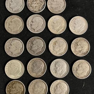 #3 Assortment Of 1964-Earlier Dimes