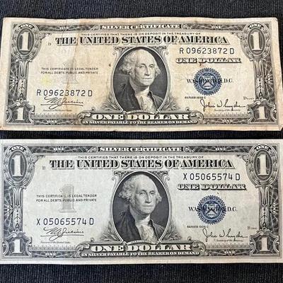 Set Of 2 Blue Seal Series 1935C $1 Bills