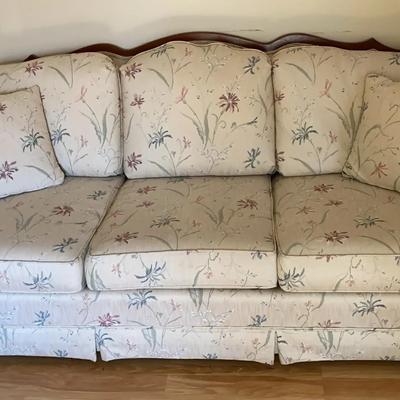 Broyhill Upholstered Sofa with Wood Trim