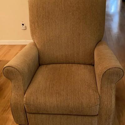 Tan Upholstered Recliner Chair