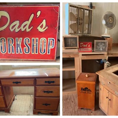 Wooden Project Desk, Workshop Fans, and Work Cabinet Collection