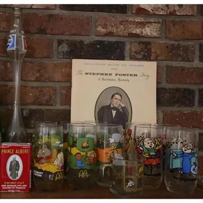 Vintage Books, Collectible Glasses, and Historic Newspapers