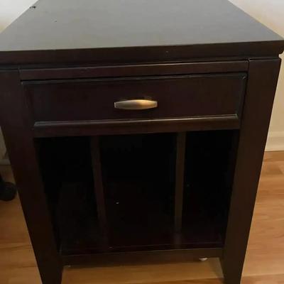 Haverty's Dark Cherry Side Table with Drawer
