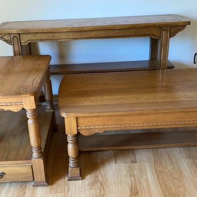 Wooden Coffee Table, Wall Table & Side Table Set