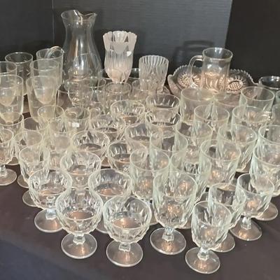 Elegant Glassware Collection with Etched Details and Crystal Accents